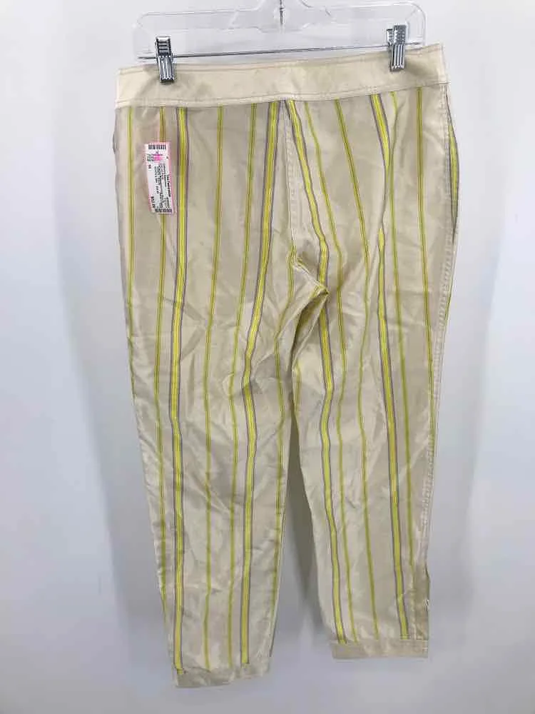 Pre-Owned Catherine Malandrino Ivory Size 10 Stripe Casual Pants