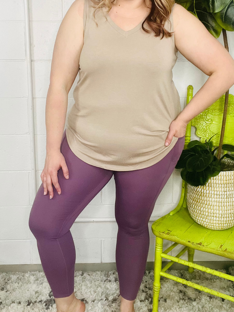 Purple Grace and Grit Compression Legging