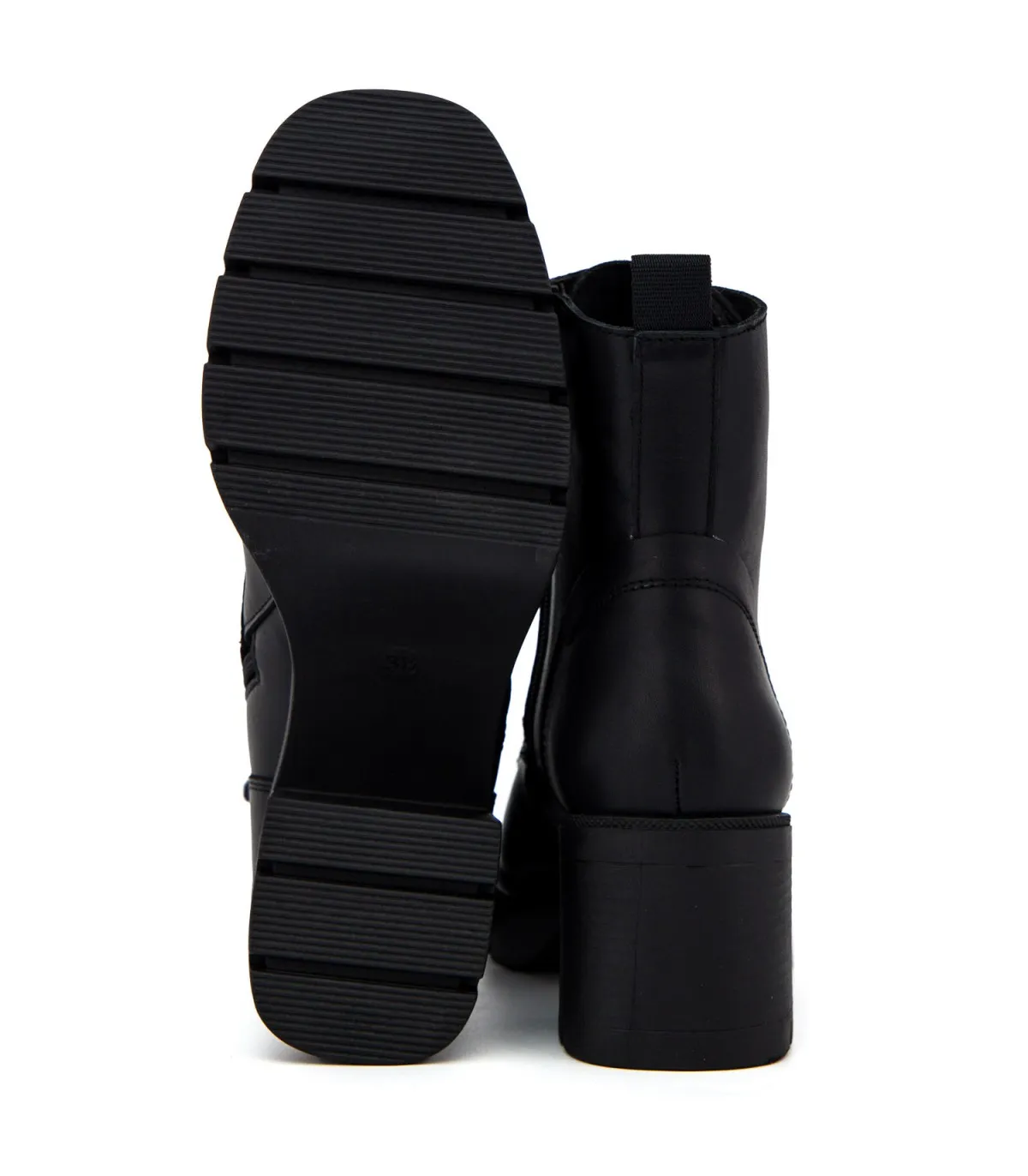 Ragazza Chunky Leather Boots - Black 0652