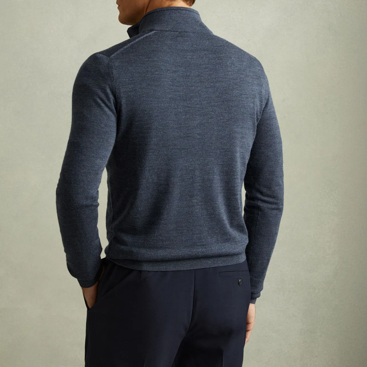 REISS Blackhall Half-Zip Sweater - Blue