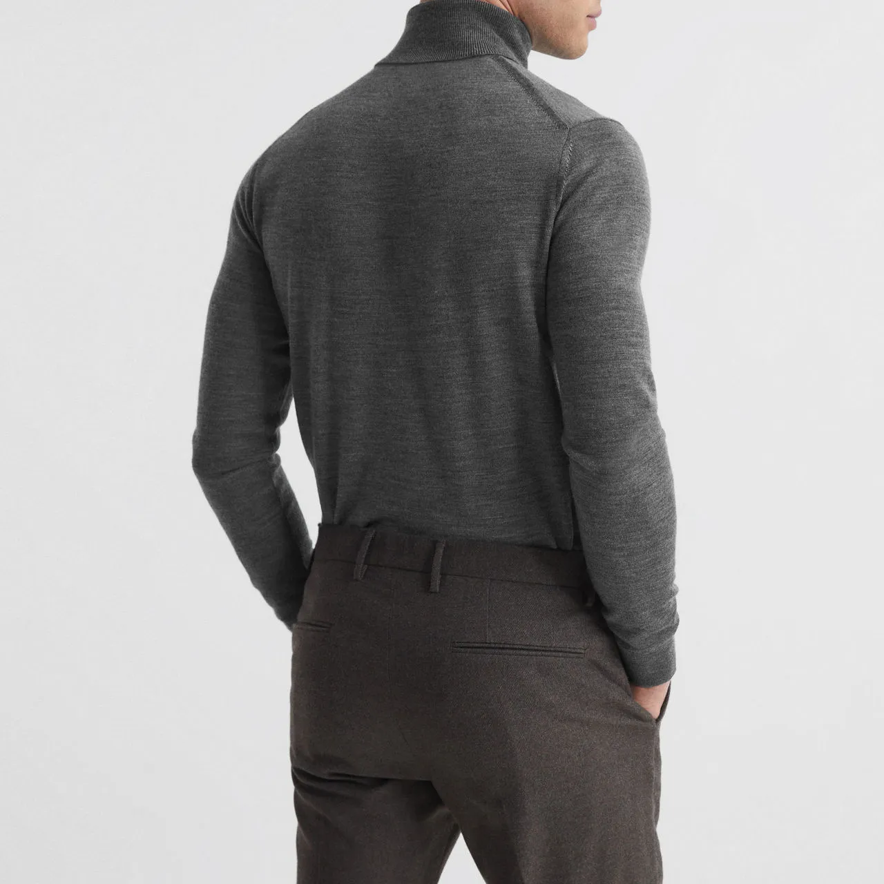 REISS Caine Roll Neck Sweater - Grey