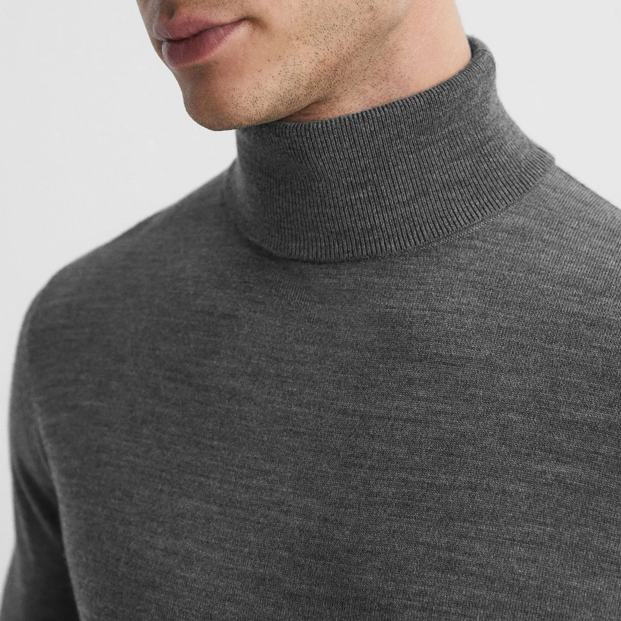 REISS Caine Roll Neck Sweater - Grey