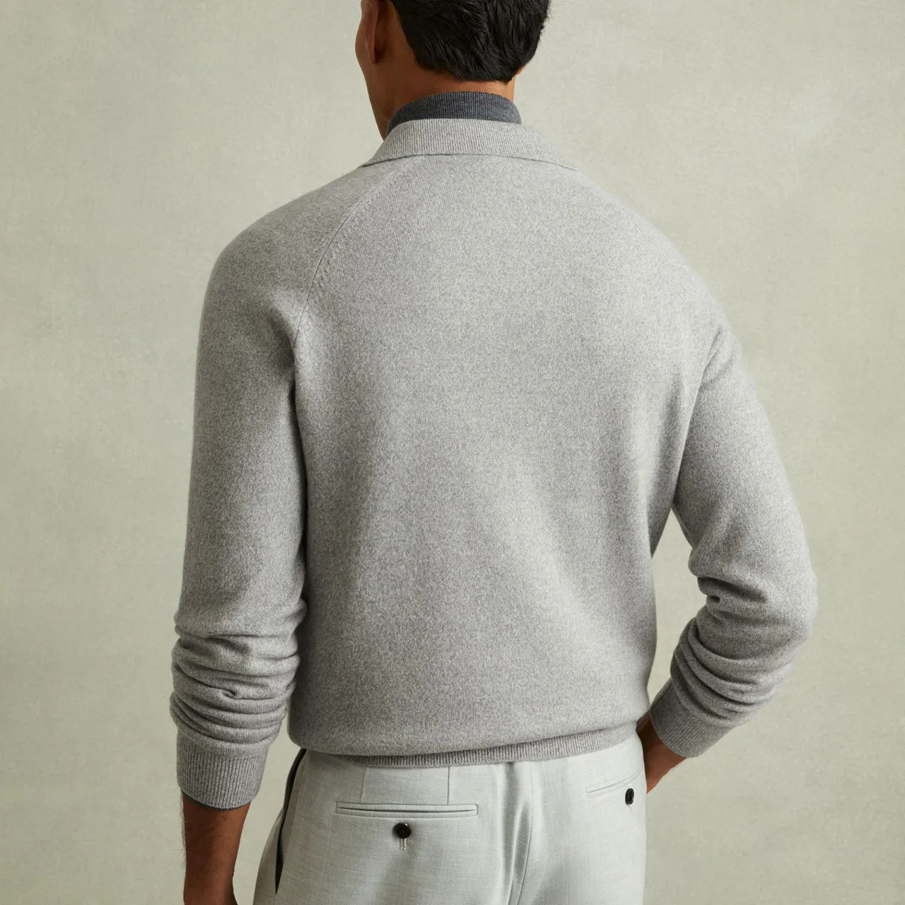 REISS Grange Collared Sweater - Grey