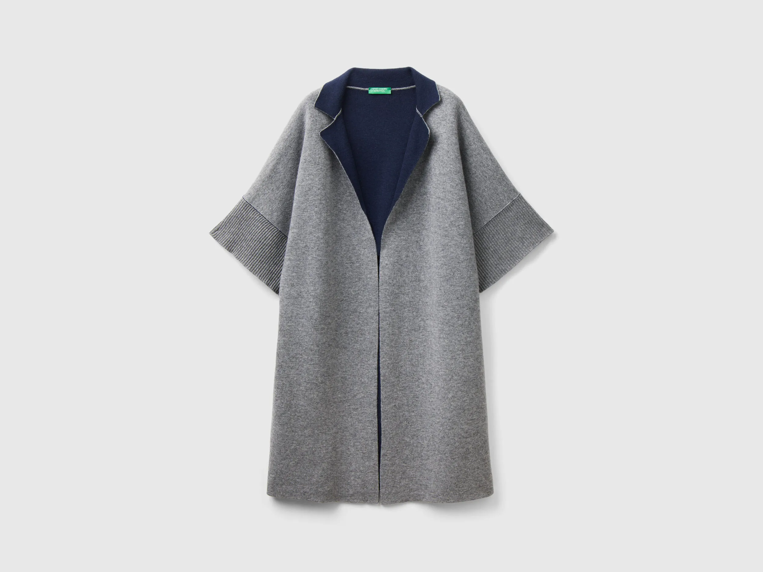 Reversible open coat - Light Gray | Benetton