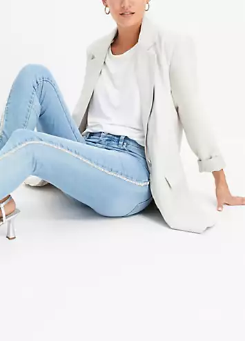 Rhinestone Trim Jeans by bonprix | Look Again