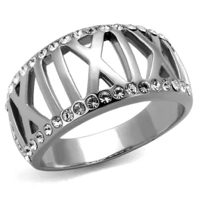 Roman Stainless Steel Crystal Ring