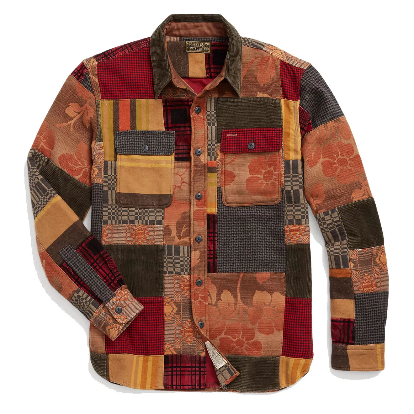 RRL by Ralph Lauren Matlock Patch Work Shirt Red Multi