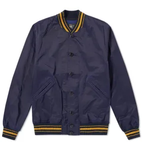 RRL Contrast Tipping Varsity JacketNavy