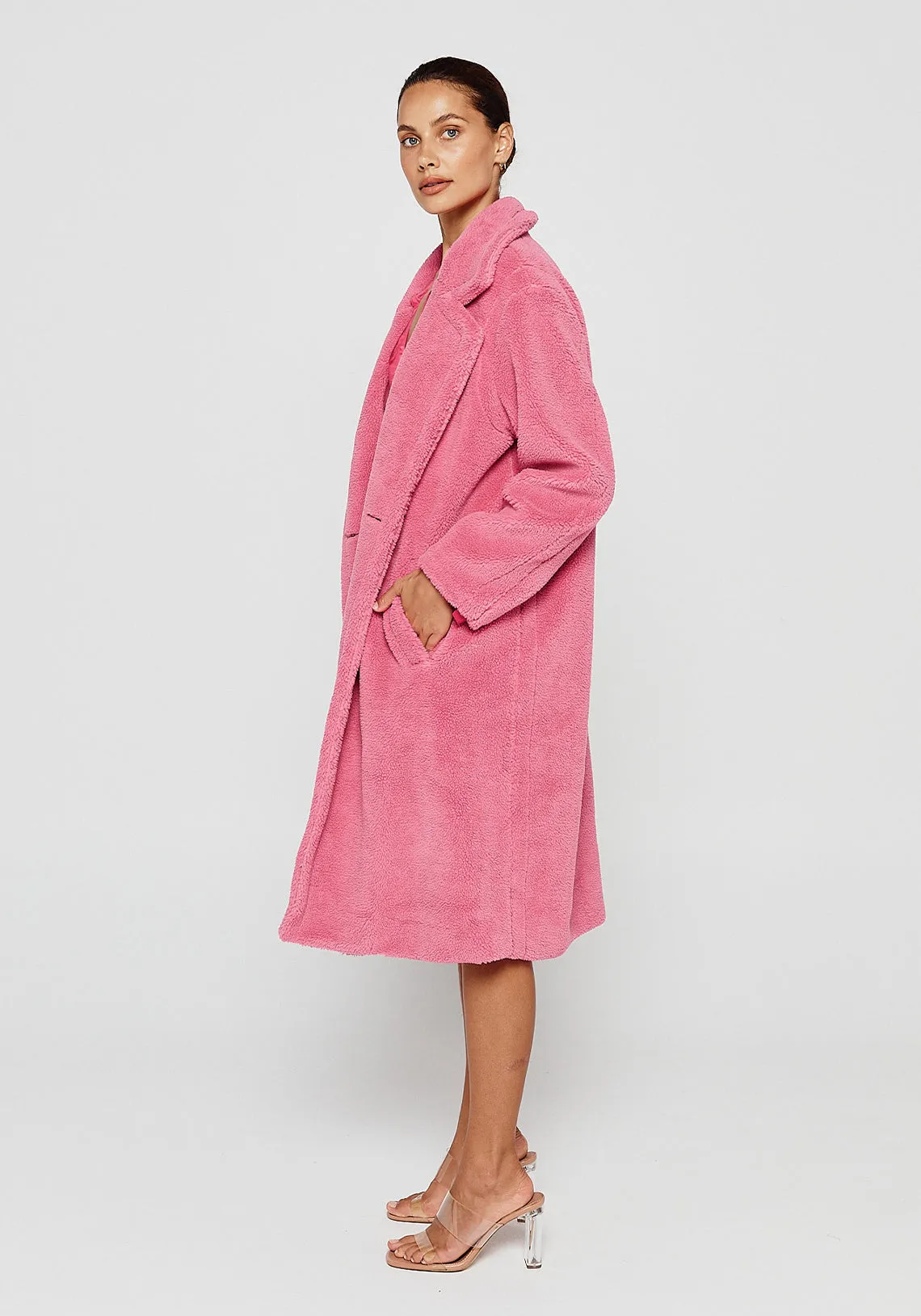 SELENA TEDDY COAT MAGENTA