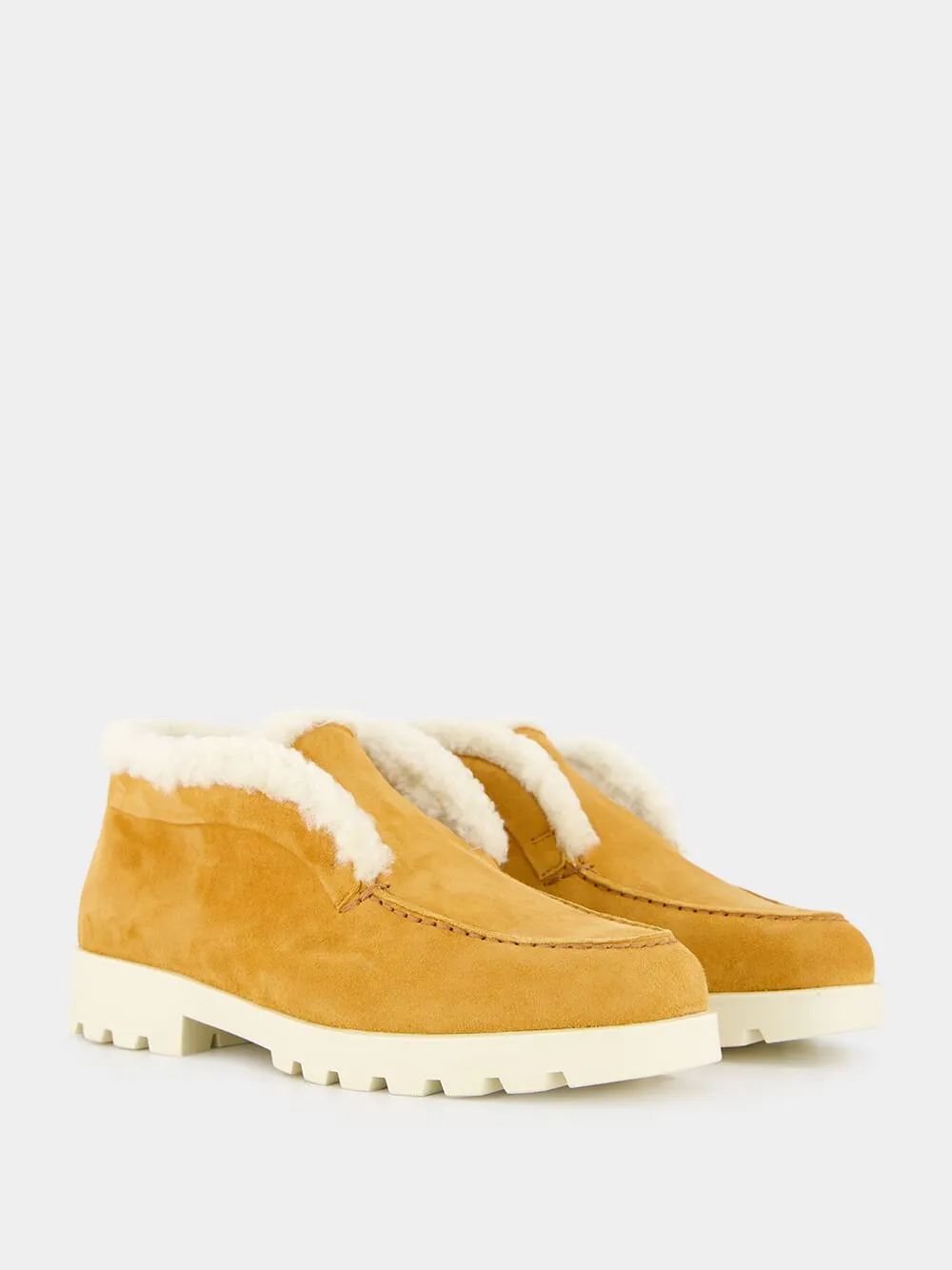 Shearling-Lined Suede Boots