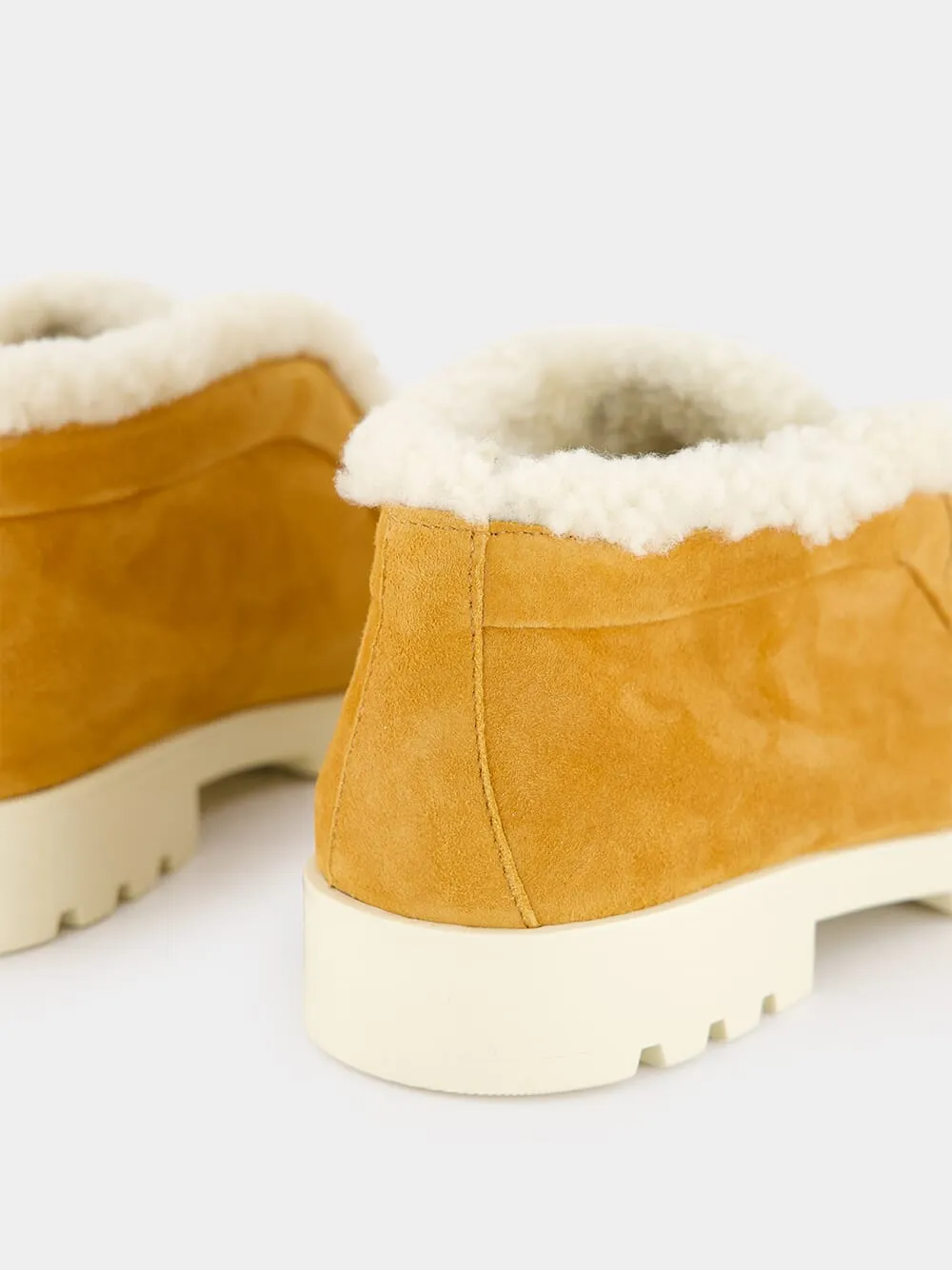 Shearling-Lined Suede Boots