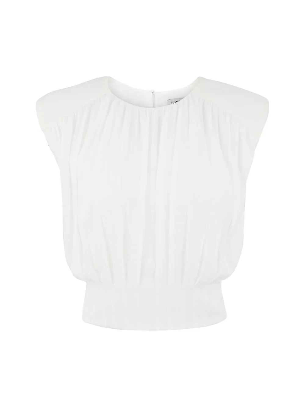 Simkhai Matilda Short Sleeve Cropped Top in Ivory