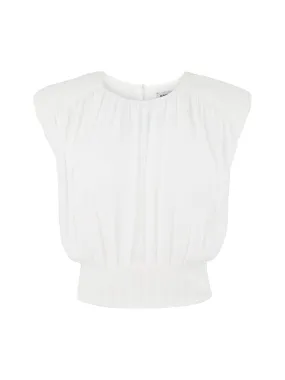 Simkhai Matilda Short Sleeve Cropped Top in Ivory