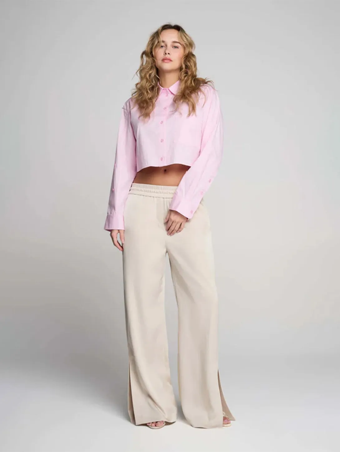 Simply Cropped Shirt - Rose Petal