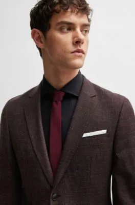 Slim-fit jacket in virgin wool and linen