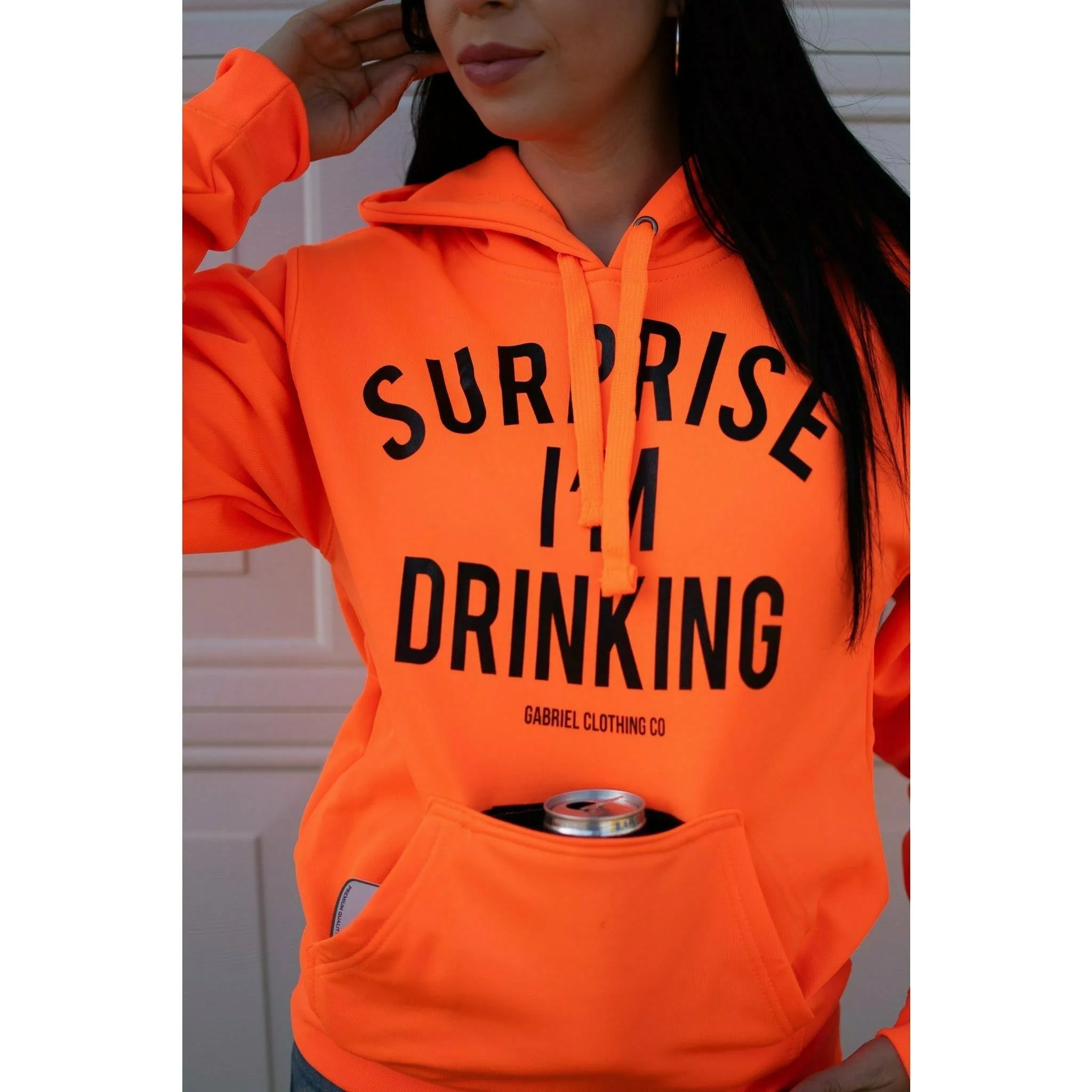 Surprise I'm Drinking ( with built in koozie & bottle opener) Hoodie