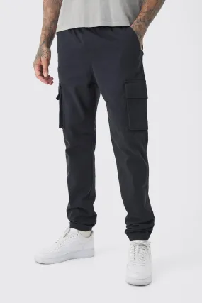 Tall Slim Fit Elasticated Waist Cuffed Cargo Trousers