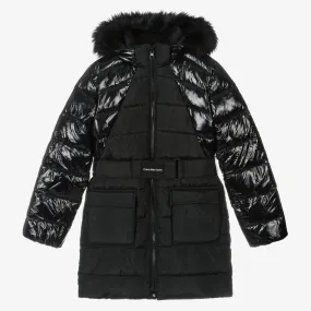 Teen Girls Black Puffer Coat