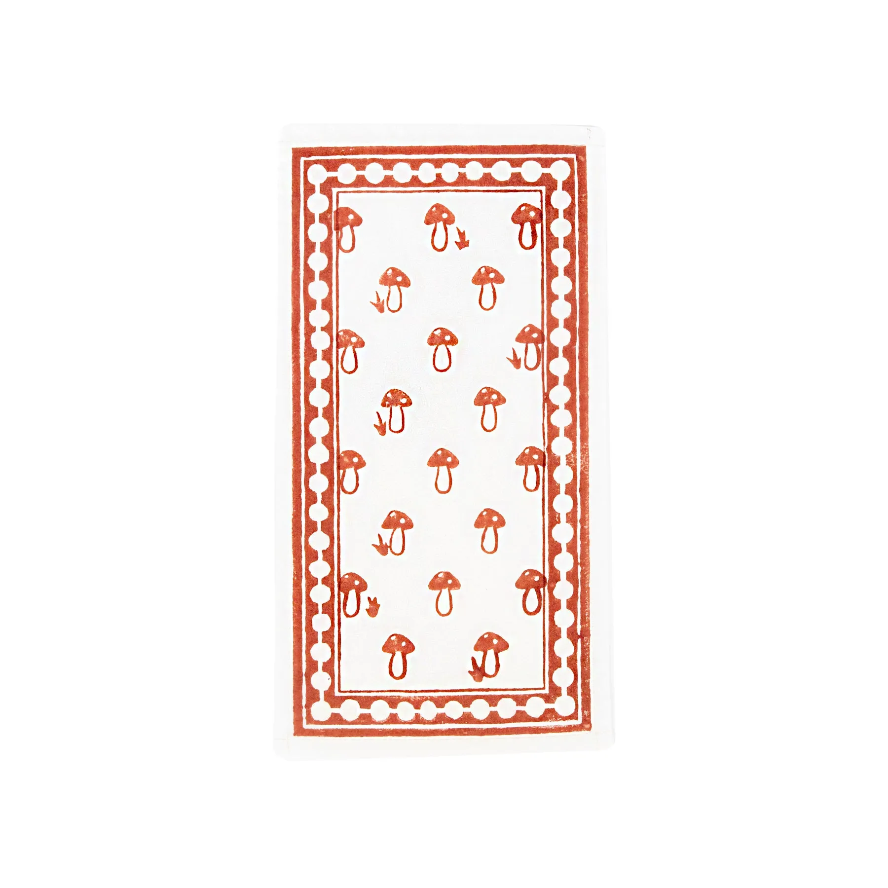 The Classic Block Print Cocktail Napkin, Set of 4 or 6 - Clay Mushroom / Cotton