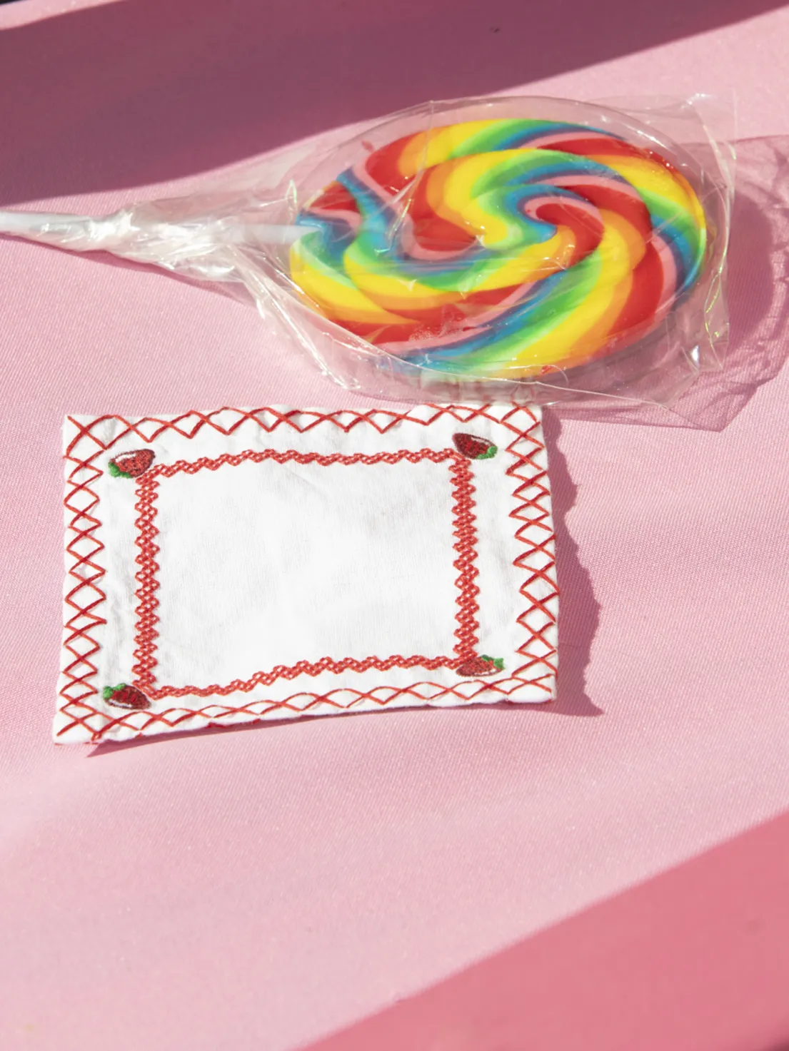 The Fruit Basket Cocktail Napkin, Set of 4 or 6 - Shortcake Strawberry Fields / Cotton