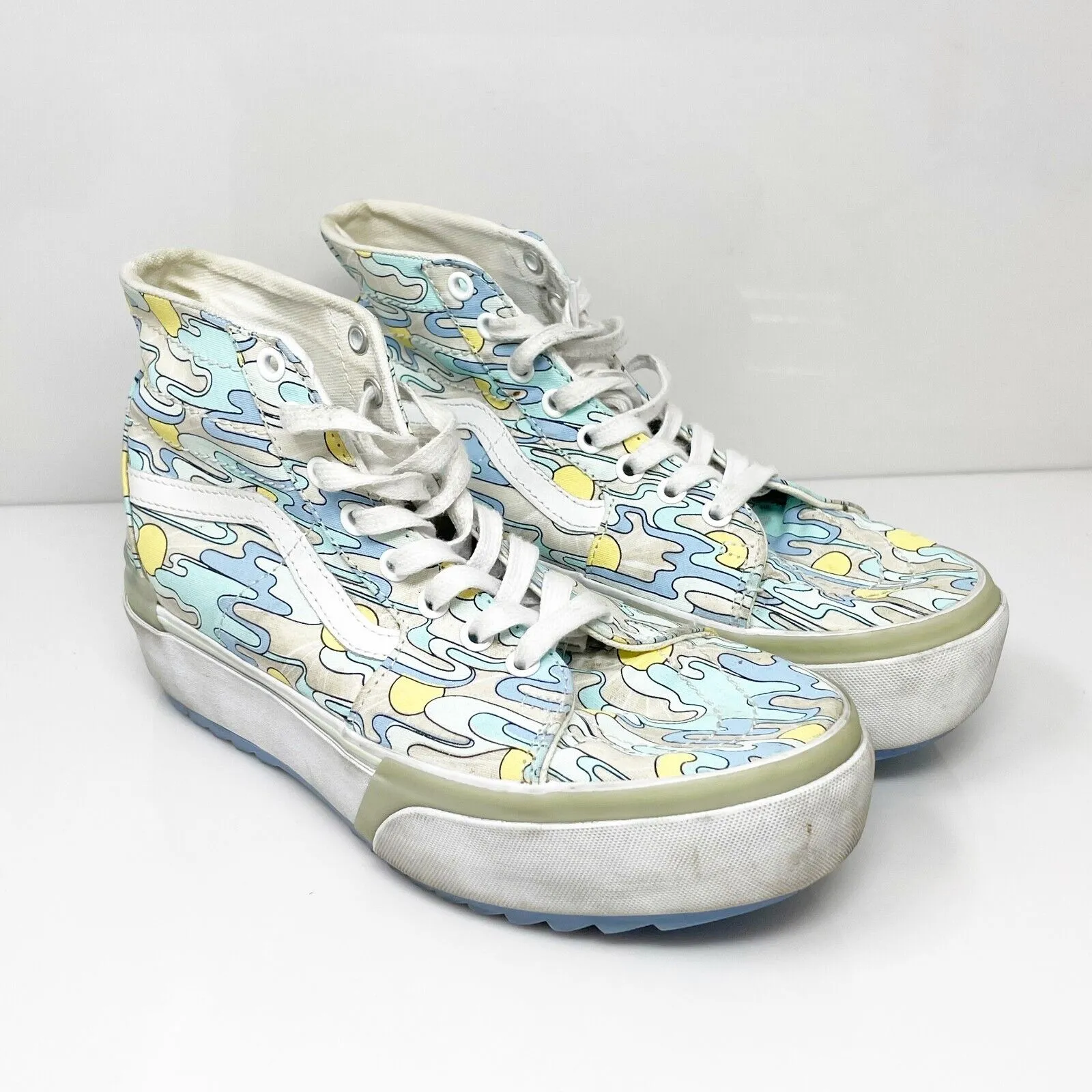 Vans Unisex Sk8 Hi 721356 White Casual Shoes Sneakers Size M 7.5 W 9