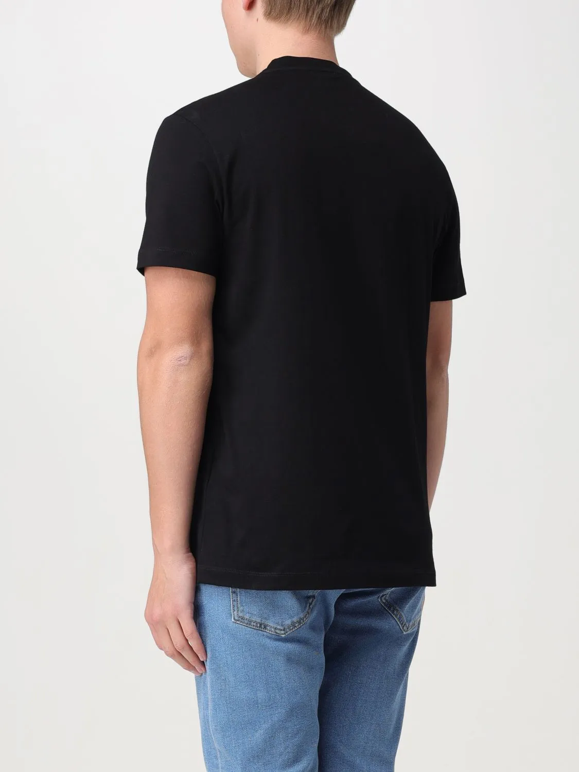 VERSACE  |Crew Neck Plain Cotton Short Sleeves Logo Luxury