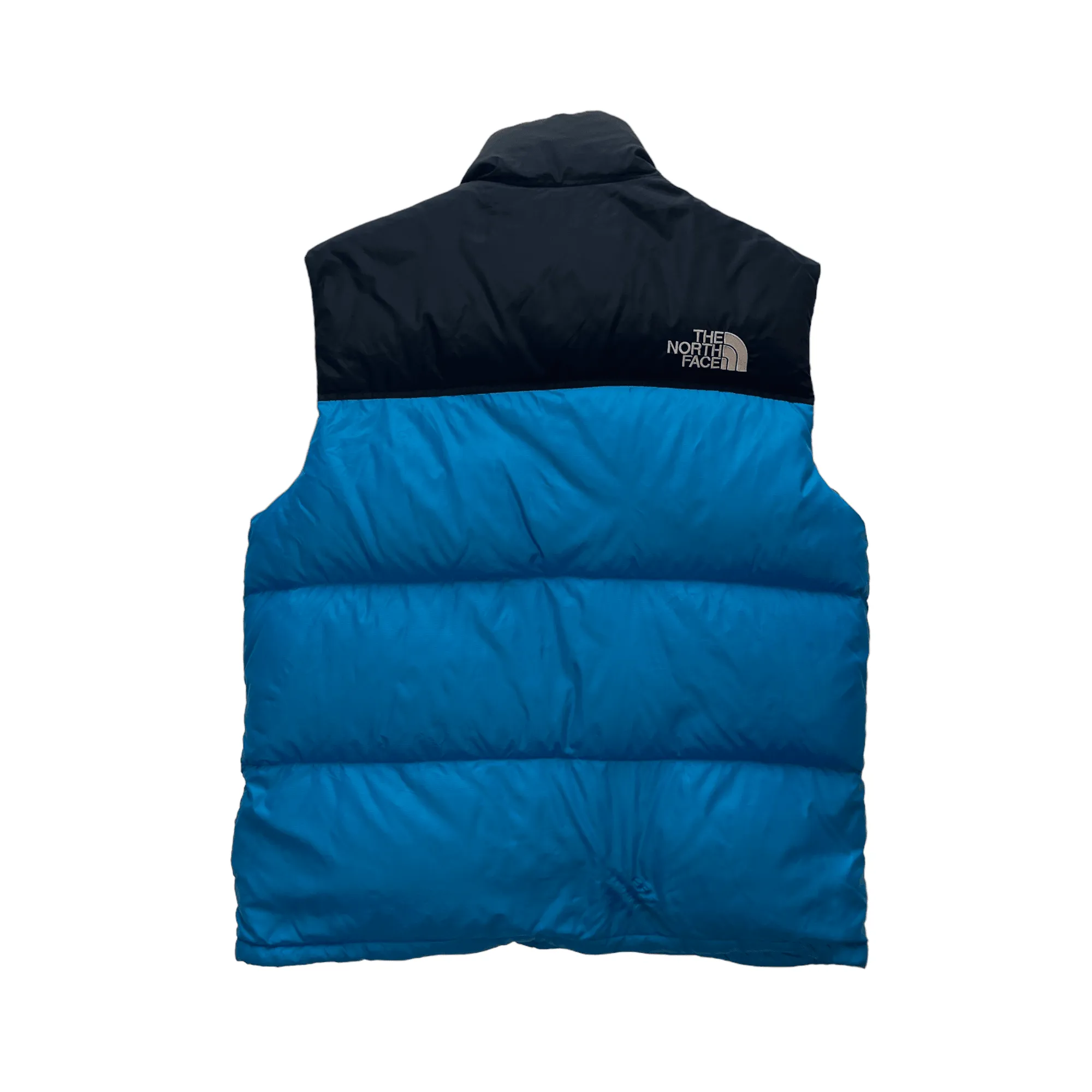 Vintage Blue + Black The North Face (TNF) Puffer Gilet - Extra Large