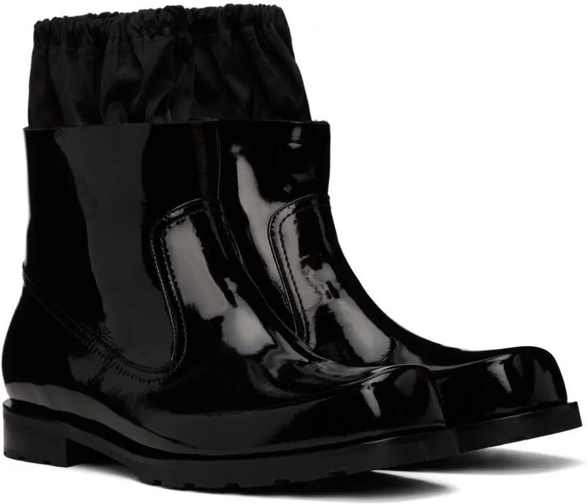 We11done Black Enamel Boots