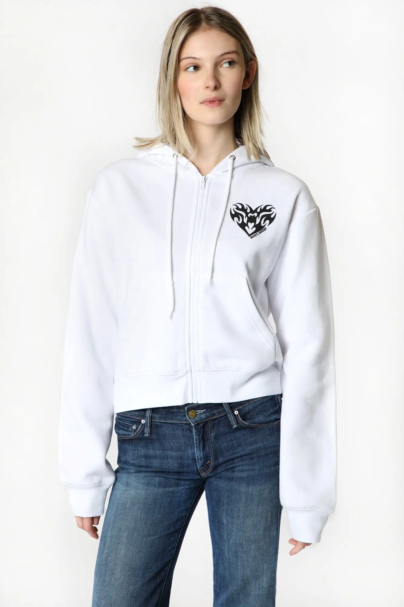 Womens Sovrn Voices Graphic Zip-Up Hoodie