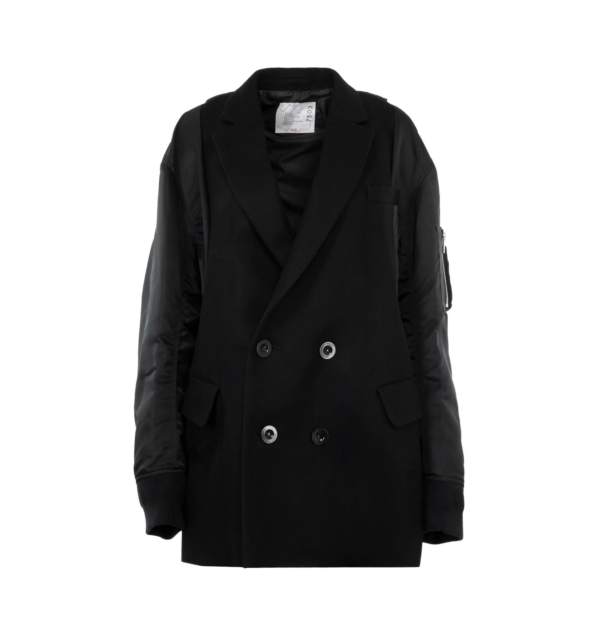 WOOL MELTON X NYLON TWILL QUILTED COAT (WOMENS)