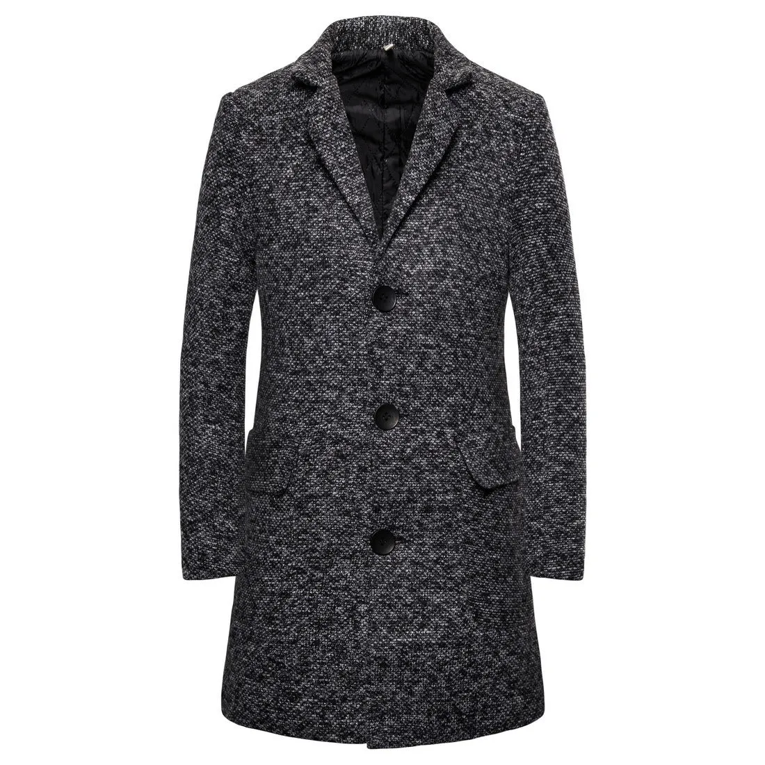 Woolen coat men's single-breasted men's woolen trench coat