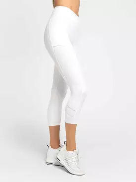 Zone Capri Legging - White/Silver